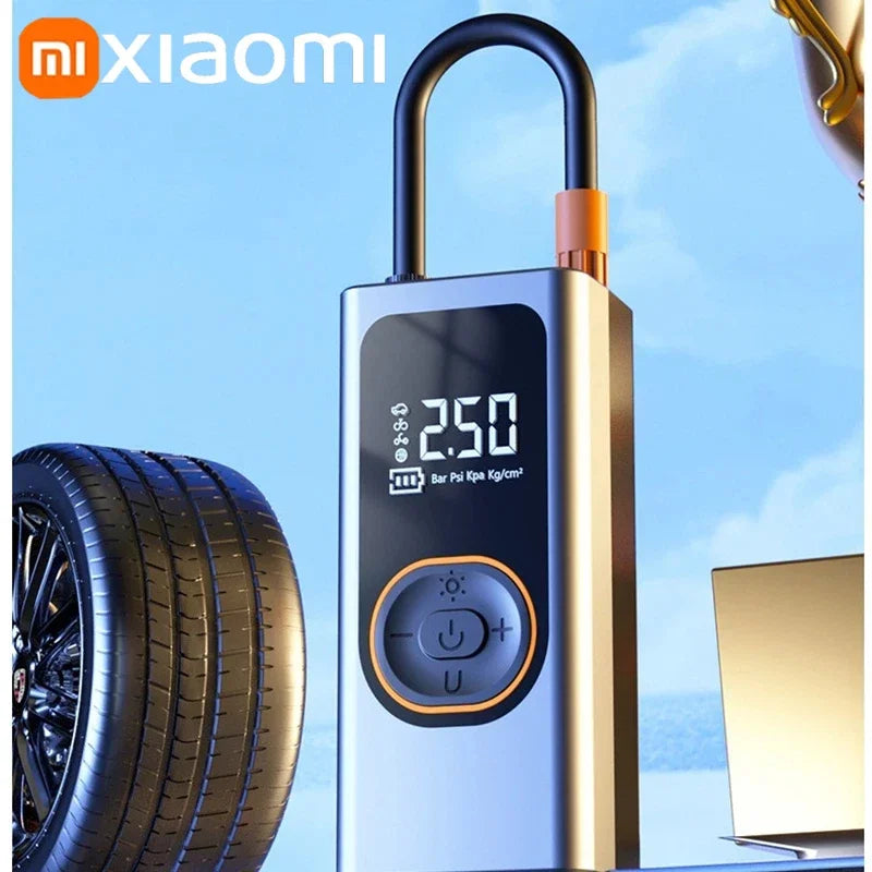 Wireless Car Air Pump Quick Charging Intelligent Digital Tire Pressure with LED Emergency Light Cars Motorcycles Bicycles