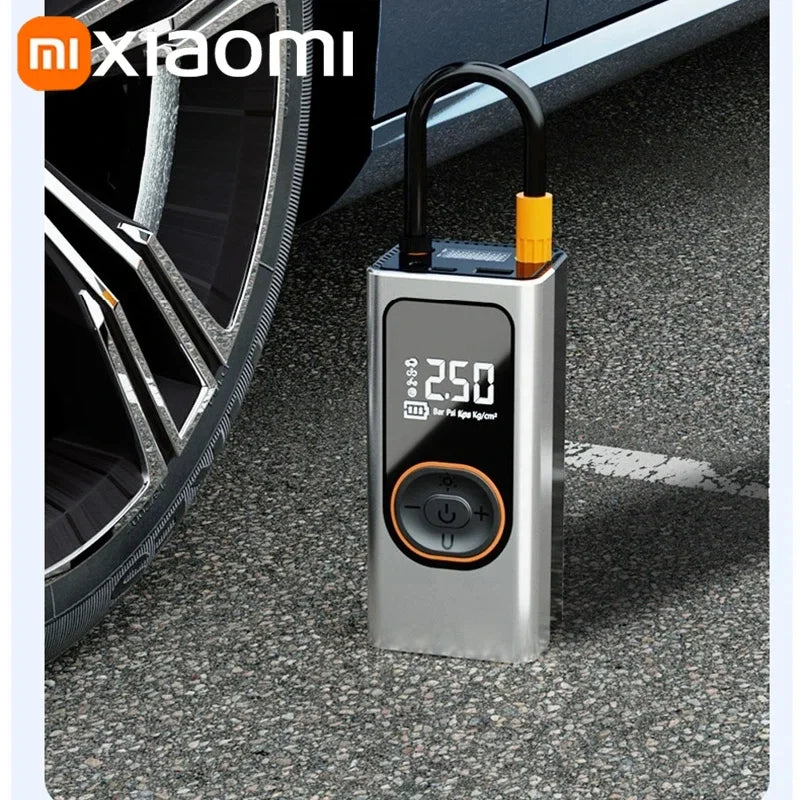 Wireless Car Air Pump Quick Charging Intelligent Digital Tire Pressure with LED Emergency Light Cars Motorcycles Bicycles